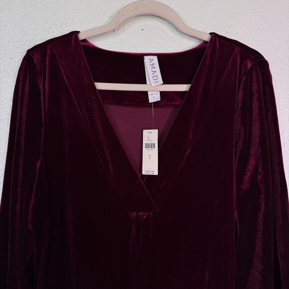 AMADI Greta Velvet Dress Womens Large Anthropologie Holiday Party Christmas NEW - Picture 4 of 13